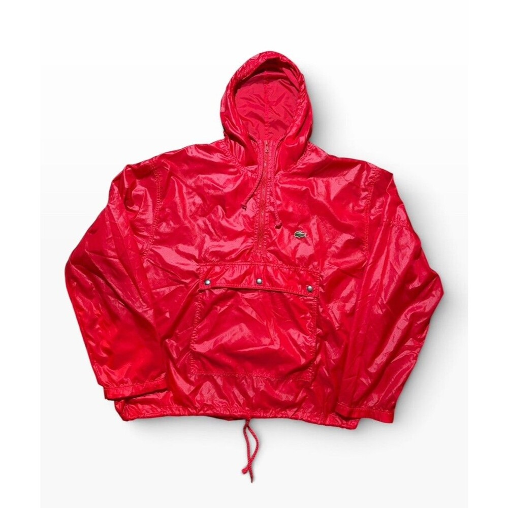 Vintage Izod Lacoste Windbreaker Size Large Red, Gator